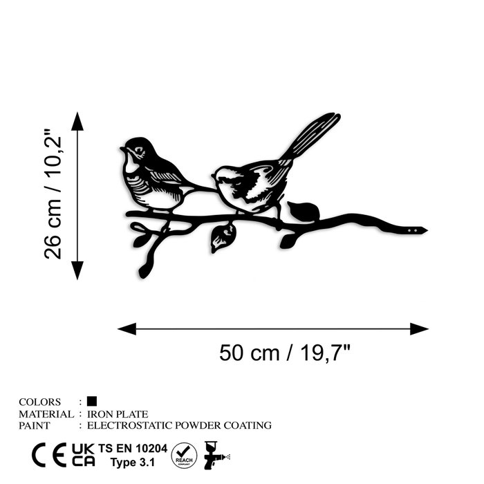 Aberto Design Bird On The Branch 04 - Negro
